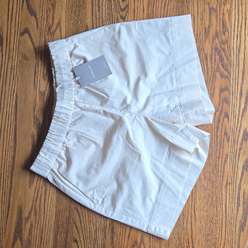 NWT Everlane Womens Canvas Organic Cotton Elastic Waist Pull-on Easy Short Large